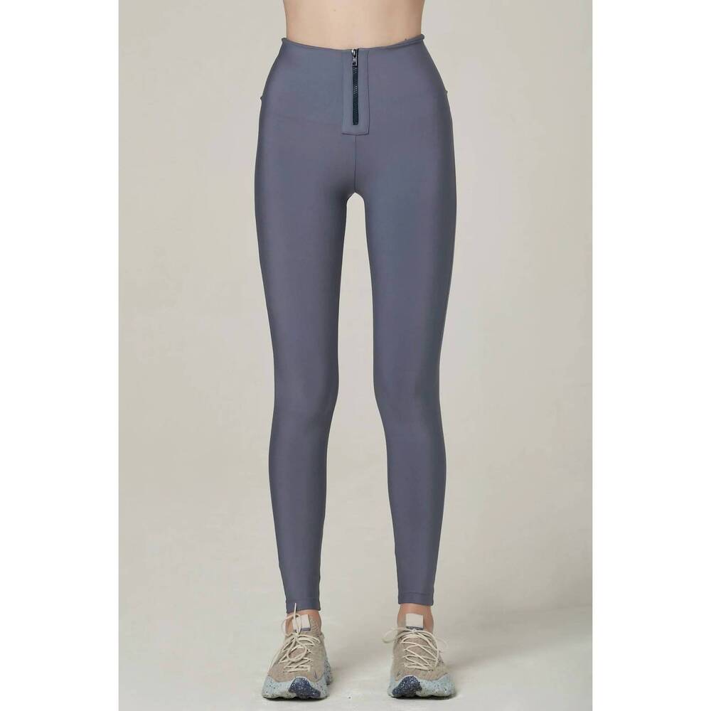 NEW 925 FIT women's case closed zippered leggings in blu-s steel blue